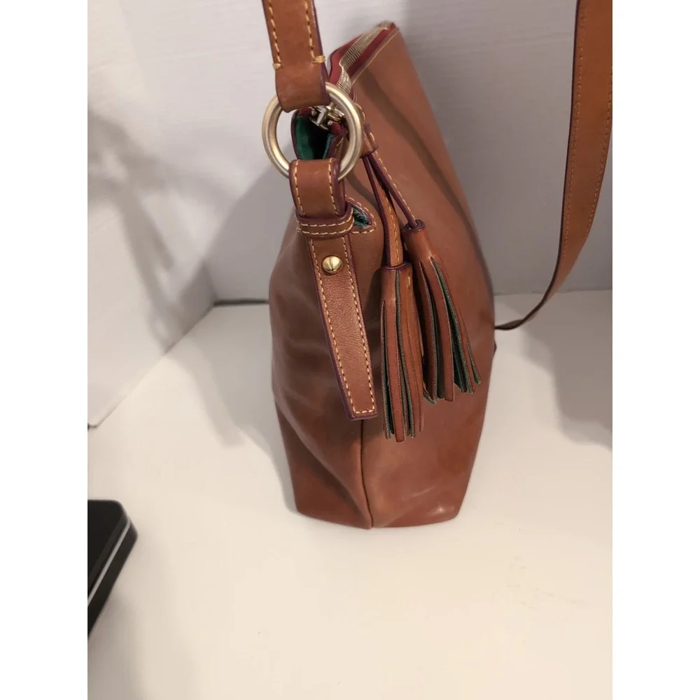 Dooney & Bourke Florentine Leather‎ Dixon Hobo Crossbody Bag BROWN